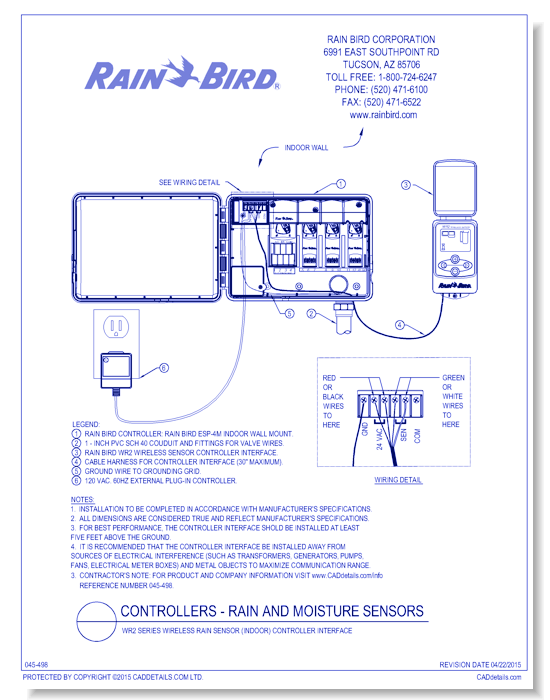 WR2 Series Wireless Rain Sensor (Indoor) Controller Interface