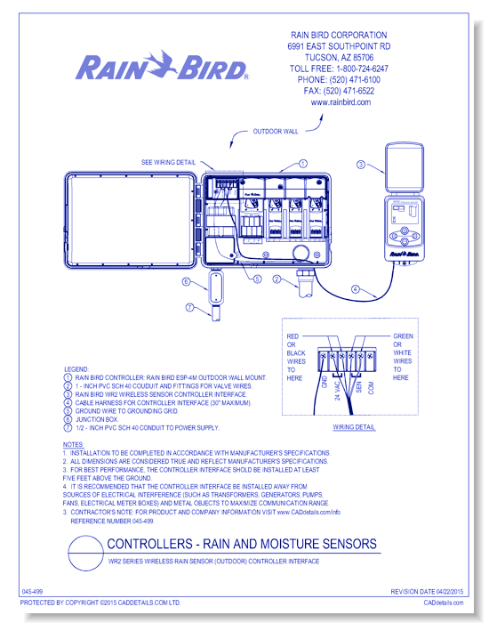 WR2 Series Wireless Rain Sensor (Outdoor) Controller Interface