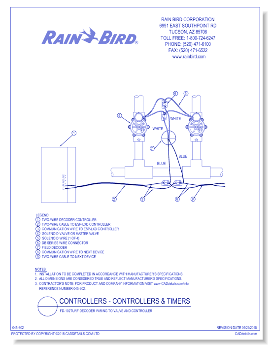 FD-102TURF Decoder Wiring to Valve and Controller