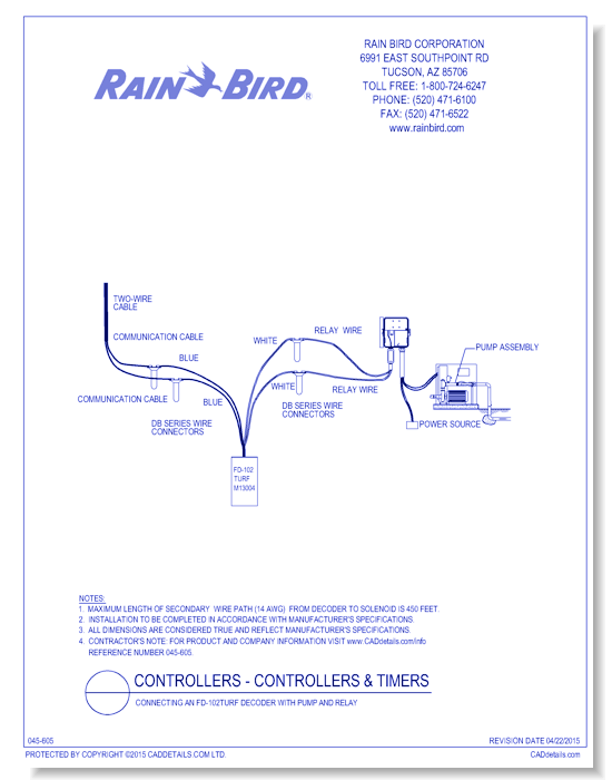 Connecting an FD-102TURF Decoder with Pump and Relay