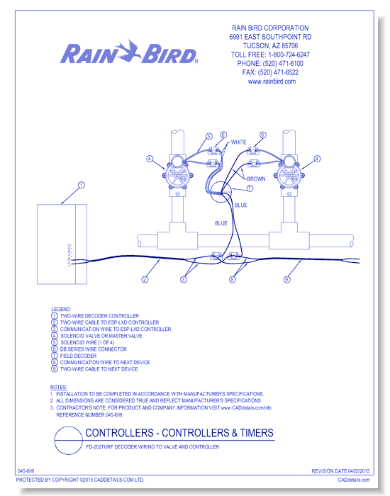 FD-202TURF Decoder Wiring to Valve and Controller