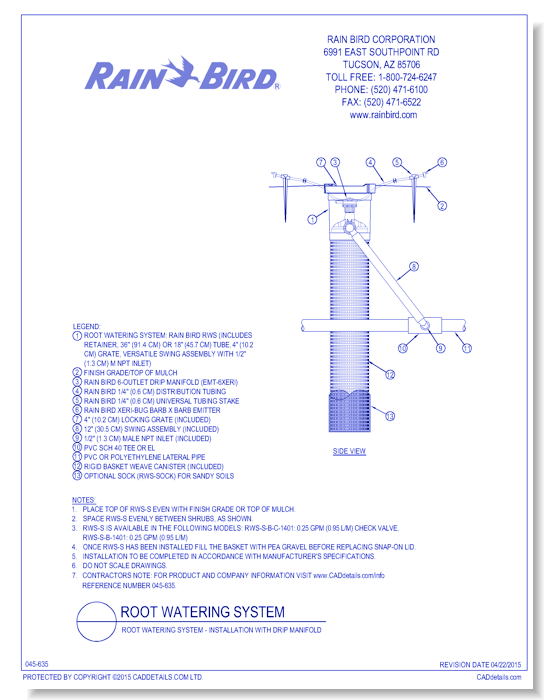 Root Watering System - Installation with Drip Manifold