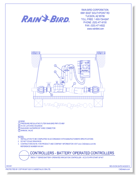 TBOS-II™ Series Battery-Operated Irrigation Controller - XCZ-075-PFR Start Up Kit