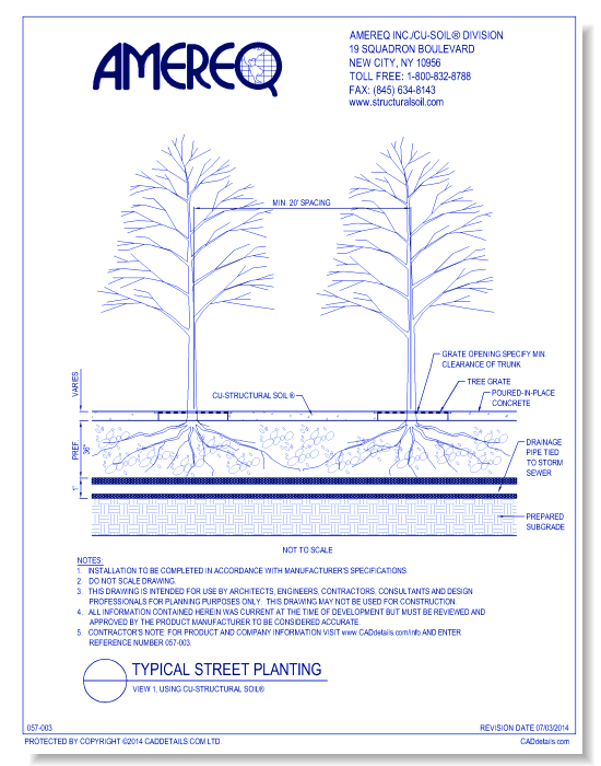 Typical Street Tree Planting, View 2, using CU-Structural Soil®