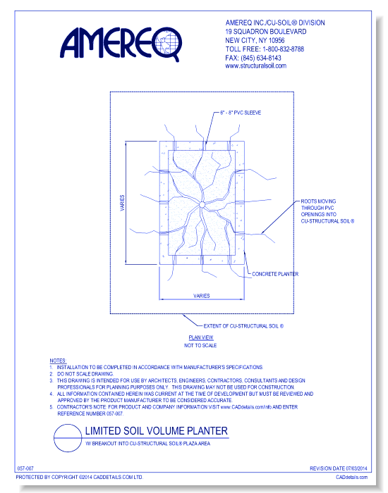 Plan View of Limited Soil Volume Planter