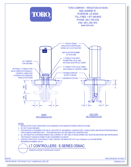 E-Series Osmac, Pedestal Mount, Plastic