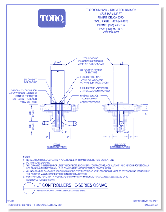 E-Series Osmac, Pedestal Mount, Stainless Steel