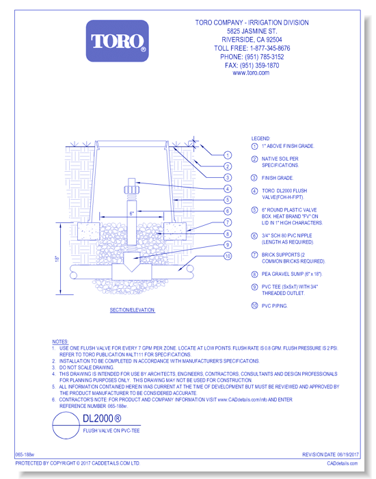 DL2000®  Flush Valve on PVC-Tee