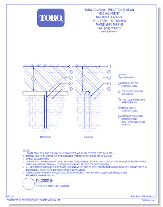 DL2000®  Steel Soil Staple - Below Grade