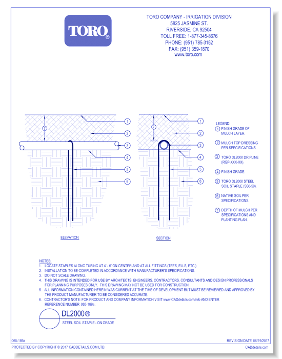 DL2000®  Steel Soil Staple - On Grade