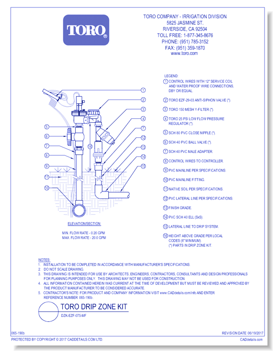 Toro Drip Zone Kit:  DZK-EZF-075-MF