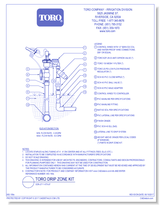 Toro Drip Zone Kit: DZK-2711-075-LF