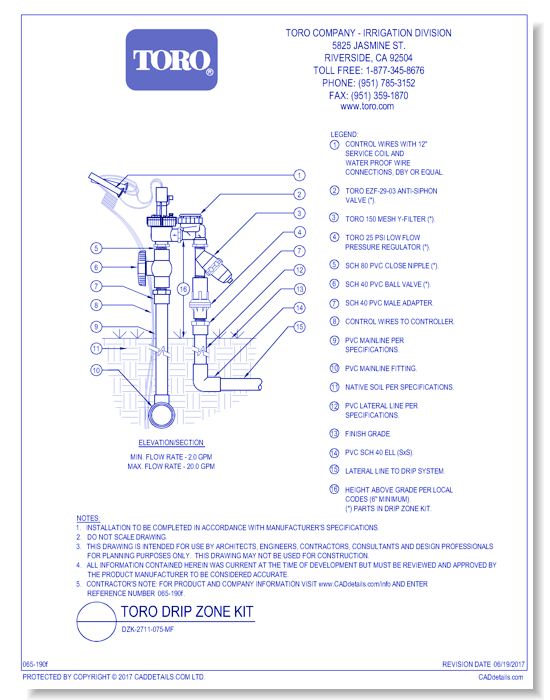 Toro Drip Zone Kit: DZK-2711-075-MF