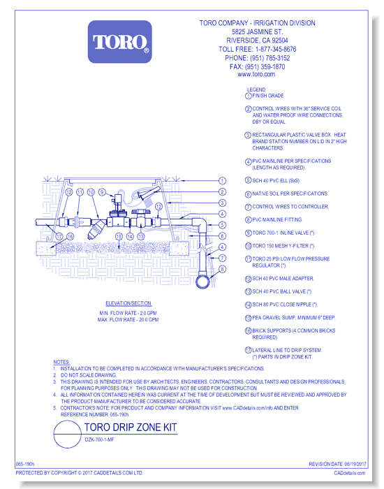 Toro Drip Zone Kit: DZK-700-1-MF