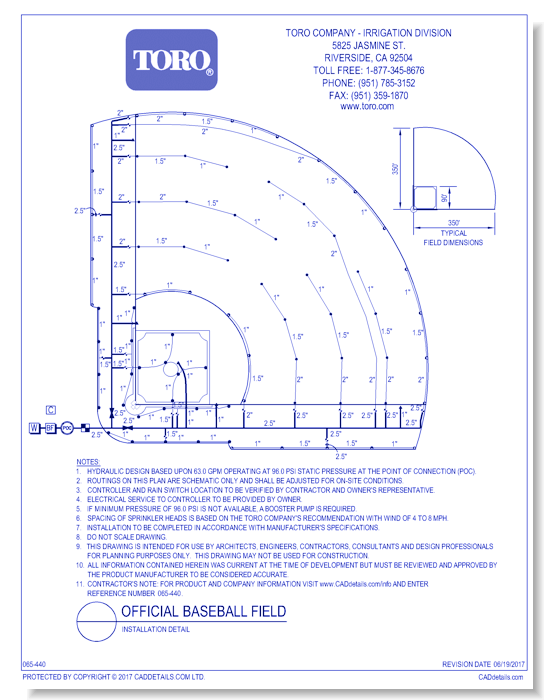 Official Baseball Field - Installation Detail