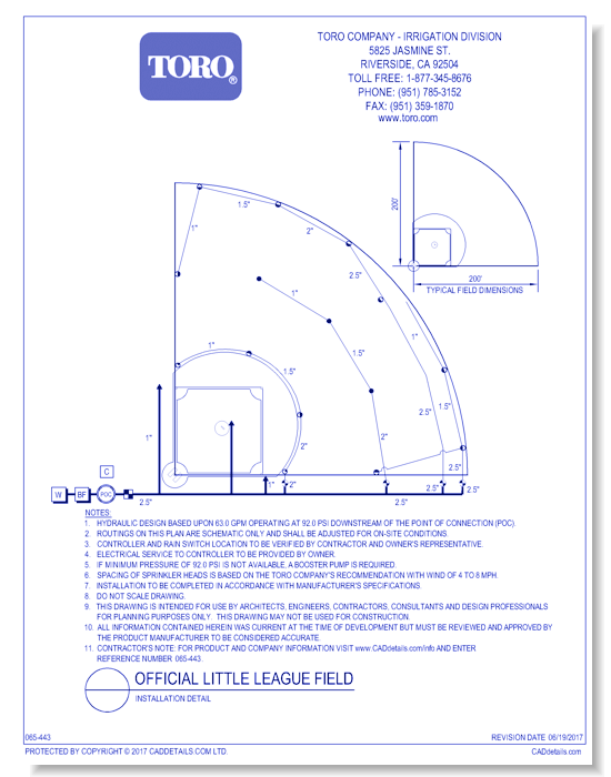 Official Little League Field - Installation Detail
