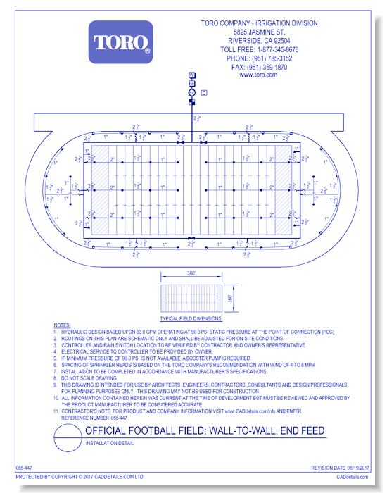 Official Football Field - with Track - Installation Detail