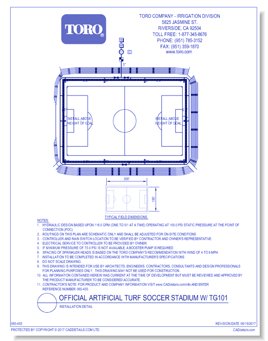 Artificial Grass Soccer Stadium - TG101 - Installation Detail