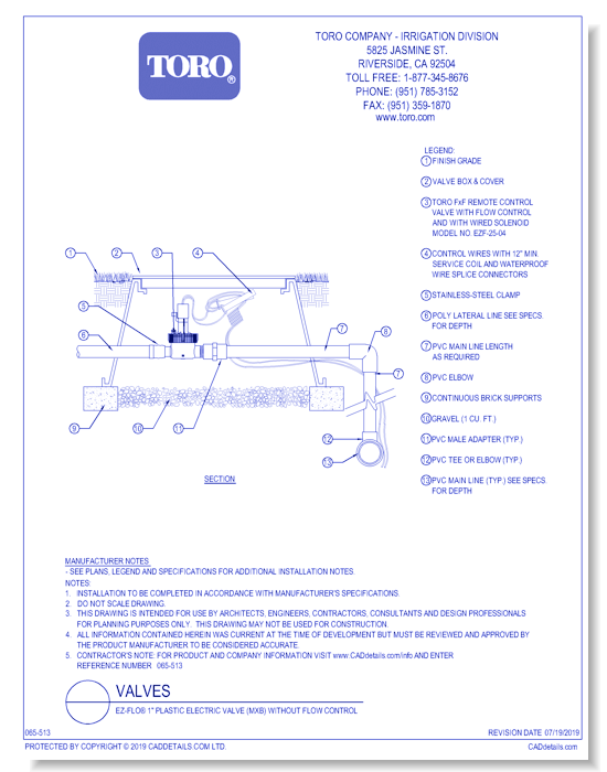 EZ-Flo® 1" Plastic Electric Valve (MxB) Without Flow Control