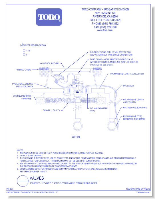 252 Series - 1½" and 2" Plastic Electric Valve, Pressure Regulated