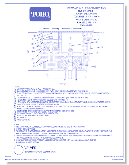 QCV Connection with Isolation Valve