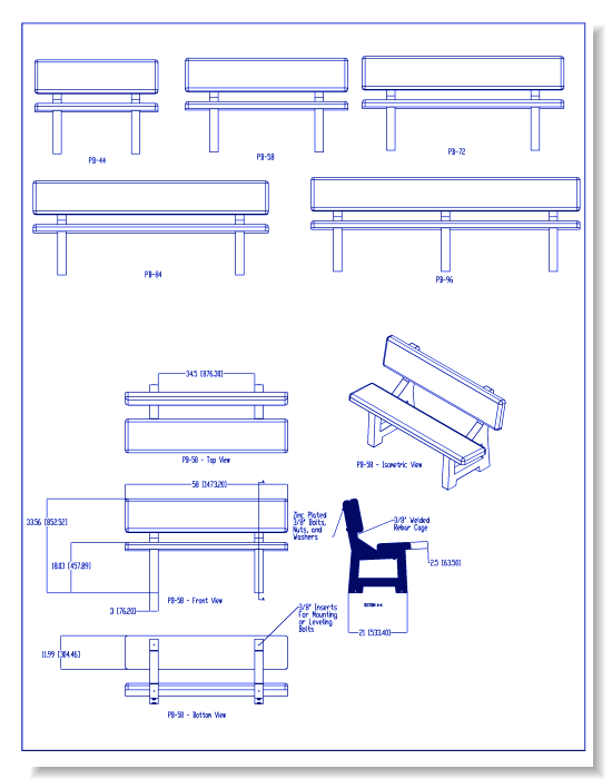 PB Series Concrete Benches