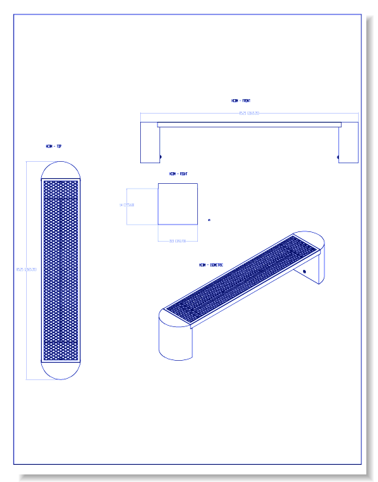 HCBM Plastisol Seat with Concrete Legs