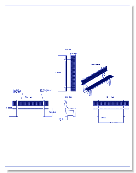 PB-M-6 Plastisol Seat with Concrete Legs