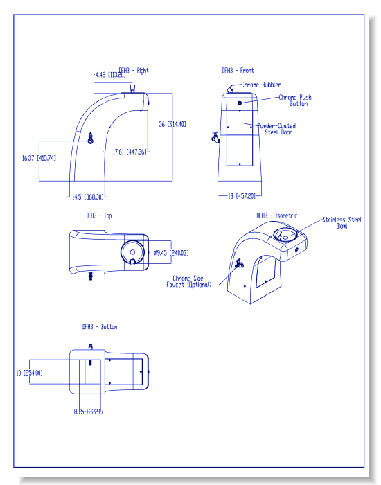 DFH-3 Handicap Series Concrete Drinking Fountain