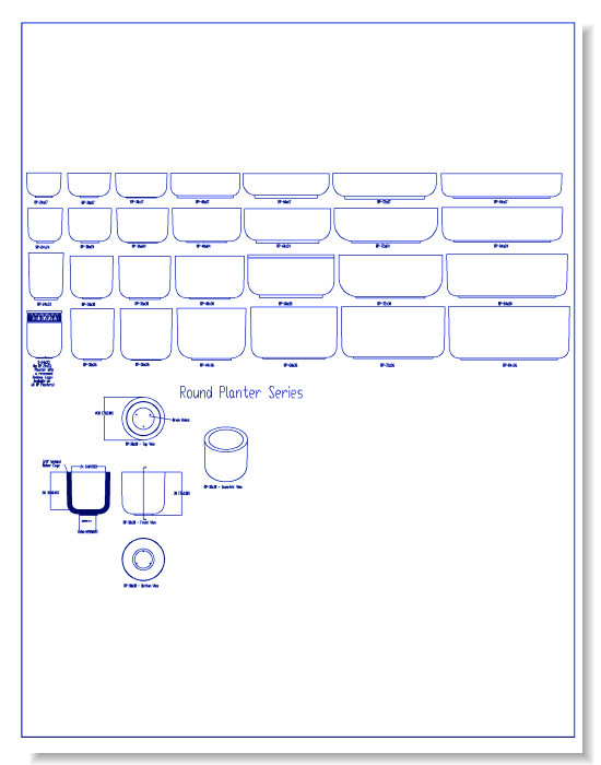 RP Series Planters: Section & Elevation