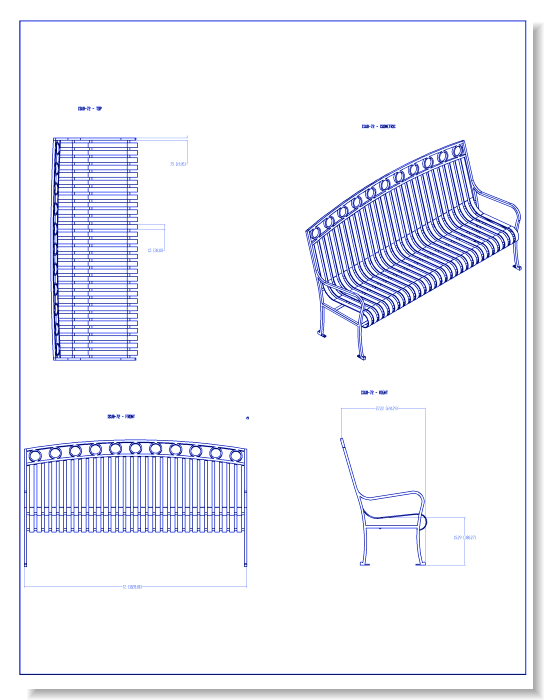 ISUB-72 Steel Bench w/ Back