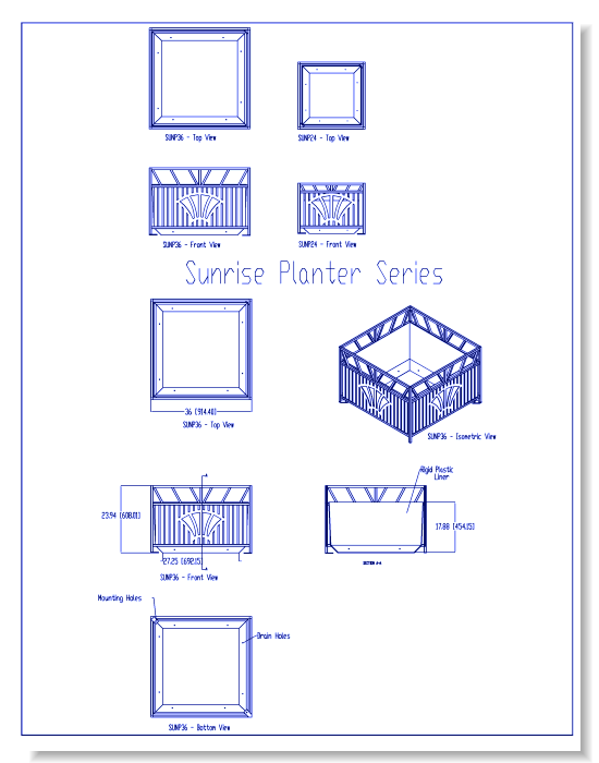Sunrise Series Steel Planters