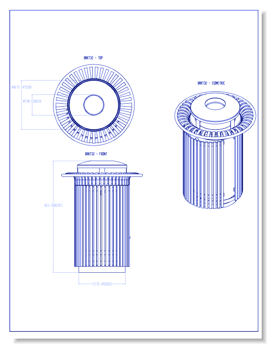 BRKT-32 Breckenridge Series Steel Trash Receptacle