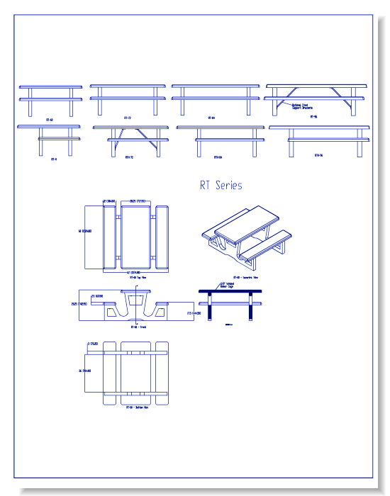 RT Series Square Concrete Picnic Tables