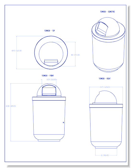 TCR-MD-30 Round Waste Receptacle