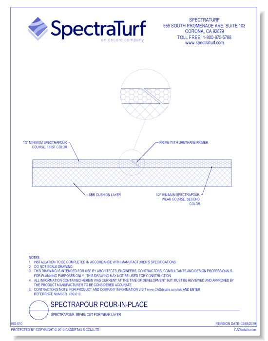 SpectraPour: Bevel Cut For Wear Layer