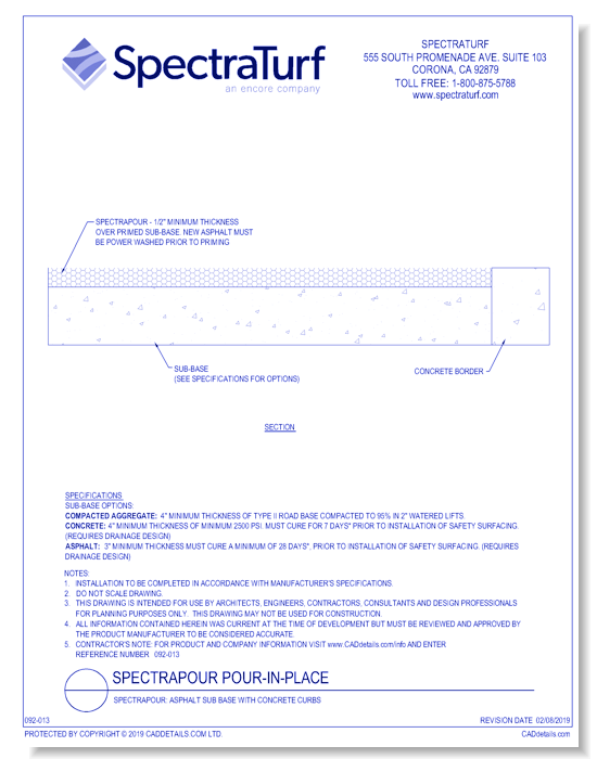 SpectraPour: Asphalt Sub Base with Concrete Curbs