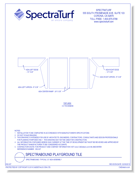 SpectraBound: Typical 3.5" ADA Assembly