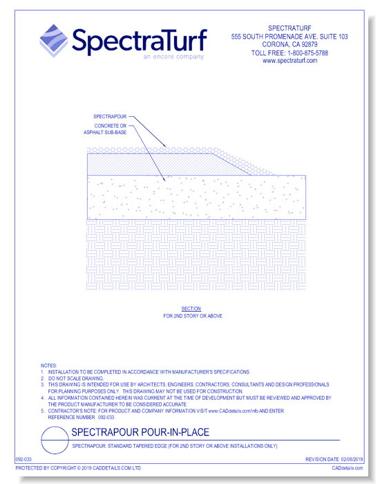 SpectraPour: Standard Tapered Edge (For 2nd Story or Above Installations Only)