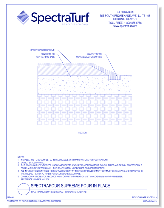 SpectraPour Supreme: Sawcut to Concrete/Asphalt