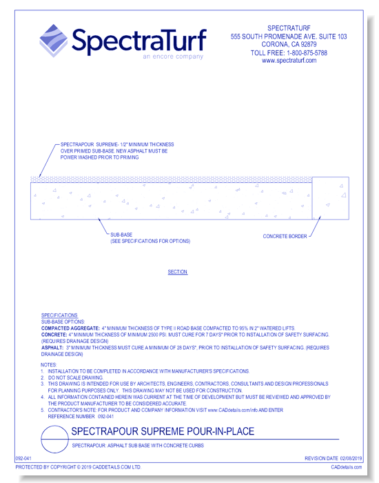 SpectraPour Supreme: Asplat Sub Base with Concrete Curbs