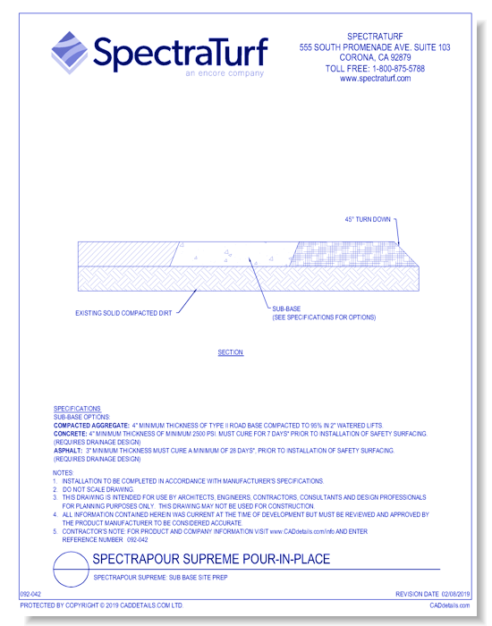 SpectraPour Supreme: Sub Base Site Prep
