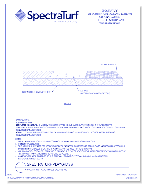 SpectraTurf: PlayGrass Sub Base Site Prep