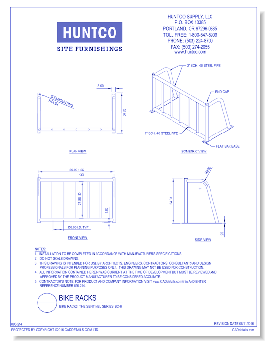 Bike Racks: The Sentinel Series, BC-6