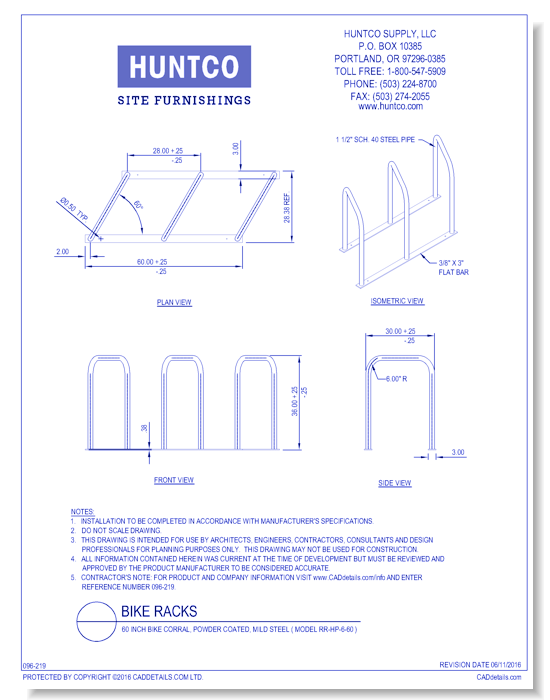 Bike Racks: 60 Inch Bike Corral