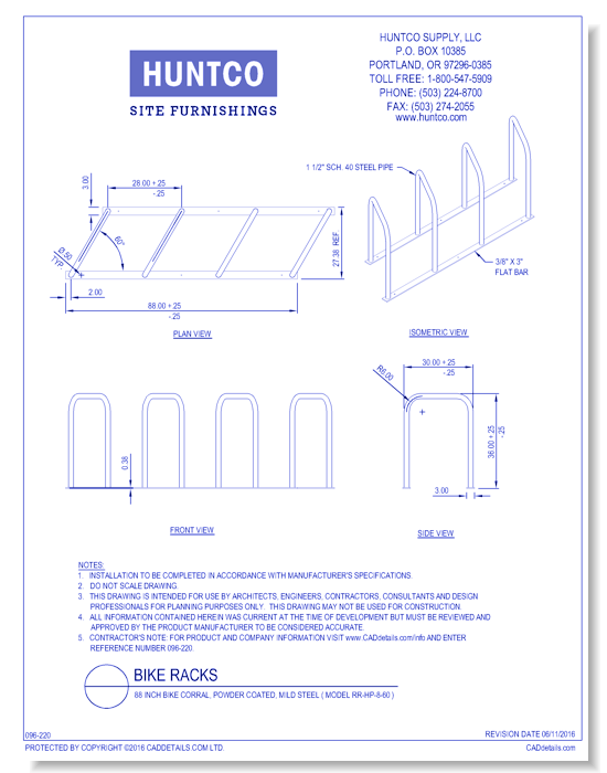 Bike Racks: 88 Inch Bike Corral