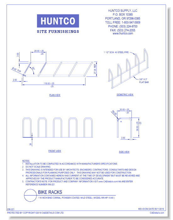 Bike Racks: 116 Inch Bike Corral