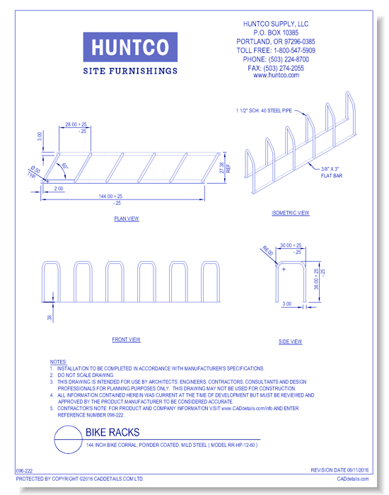Bike Racks: 144 Inch Bike Corral