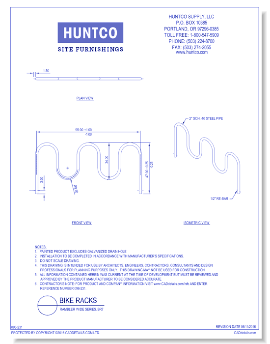 Bike Racks: Rambler Wide Series, BR7
