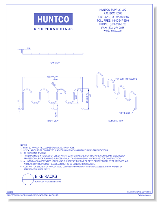 Bike Racks: Rambler Wide Series, BR9